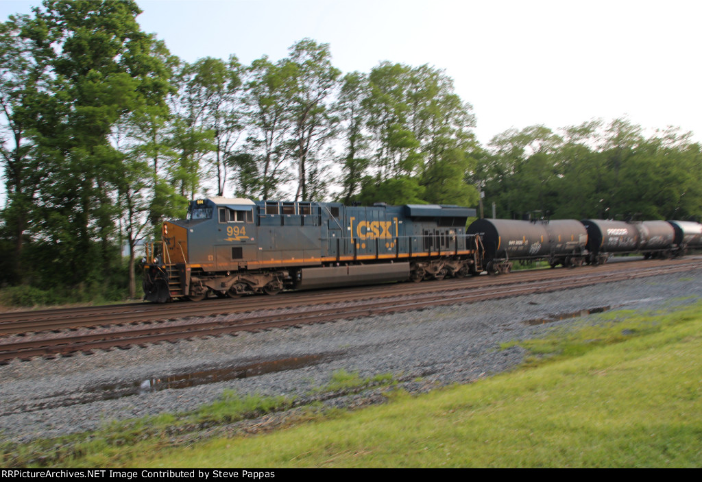 CSX 994 with a manifest train heading west through Westfield New York